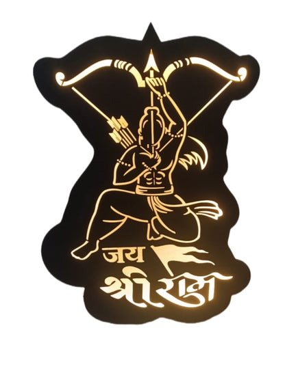 II  Bhagwan Shri. Ram II Metal Wall Art II Metal Frame II Powder Coated II Worm White Backlight II Wall Frame II Wall Sculpture II Laser Cut II