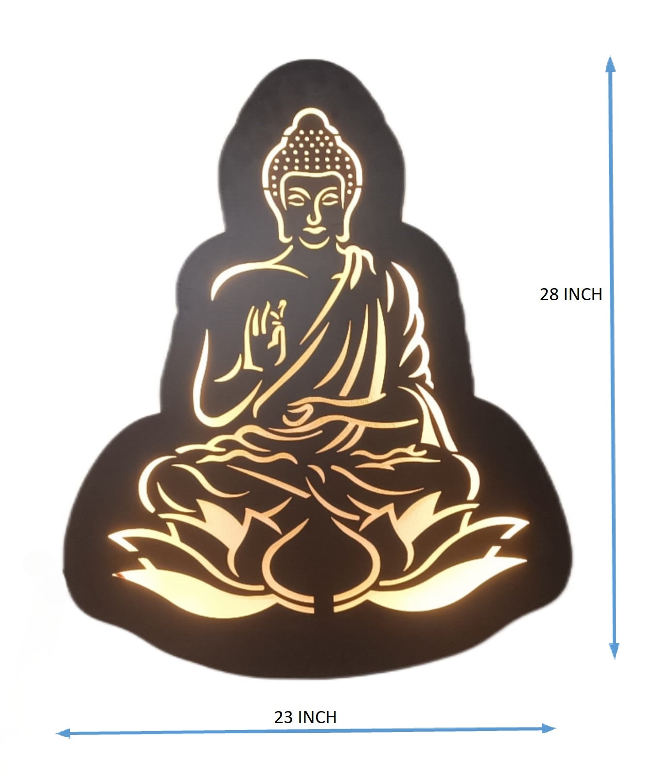 II  Shri. Bhagwan Gautam Buddha II Metal Wall Art II Metal Frame II Powder Coated II Worm White Backlight II Wall Frame II Wall Sculpture II Laser Cut II