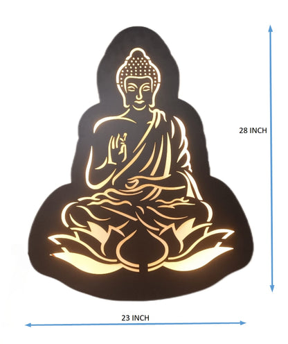 II  Shri. Bhagwan Gautam Buddha II Metal Wall Art II Metal Frame II Powder Coated II Worm White Backlight II Wall Frame II Wall Sculpture II Laser Cut II