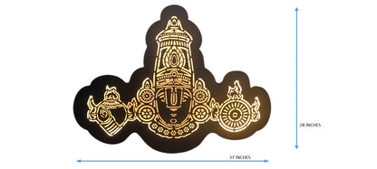 II  Shri. Bhagwan Venkateswara/ Shri. Bhagwan Balaji Metal Wall Art II Metal Frame II Powder Coated II Worm White Backlight II Wall Frame II Wall Sculpture II Laser Cut II