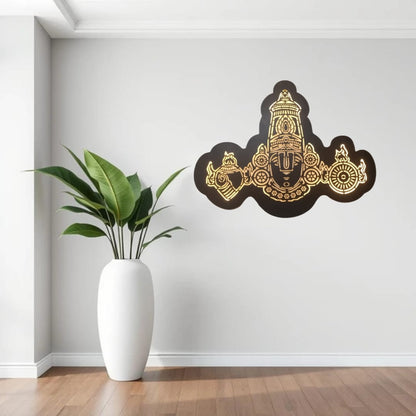 II  Shri. Bhagwan Venkateswara/ Shri. Bhagwan Balaji Metal Wall Art II Metal Frame II Powder Coated II Worm White Backlight II Wall Frame II Wall Sculpture II Laser Cut II
